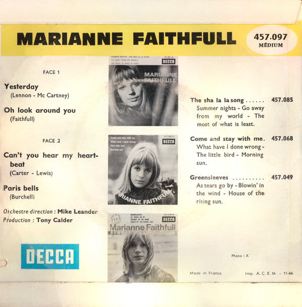 Marianne Faithfull -Yesterday