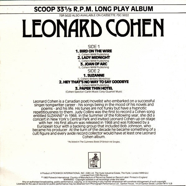 Leonard Cohen -Leonard Cohen