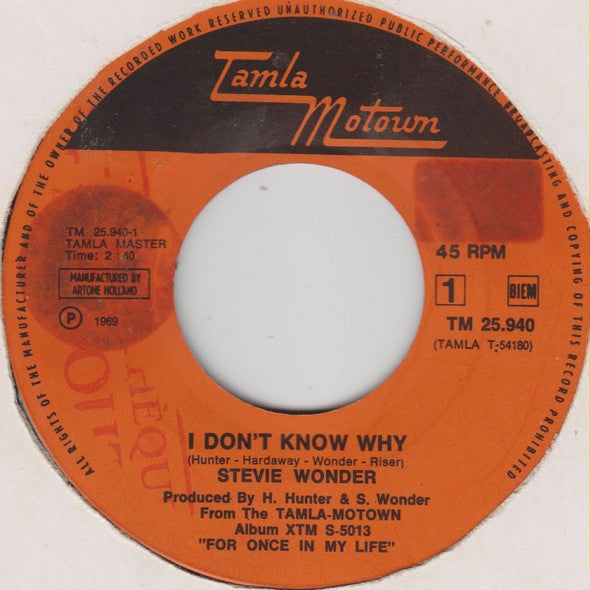 Stevie Wonder - I Don't Know Why / My Cherie Amour