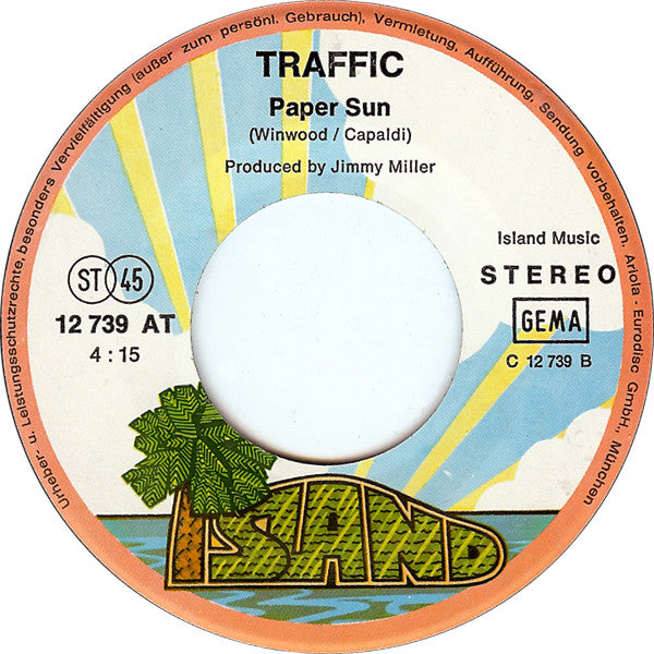 Traffic -Hole In My Shoe / Paper Sun