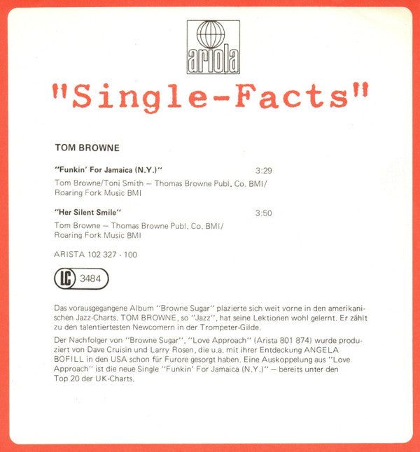 Tom Browne -Funkin' For Jamaica (N.Y.)