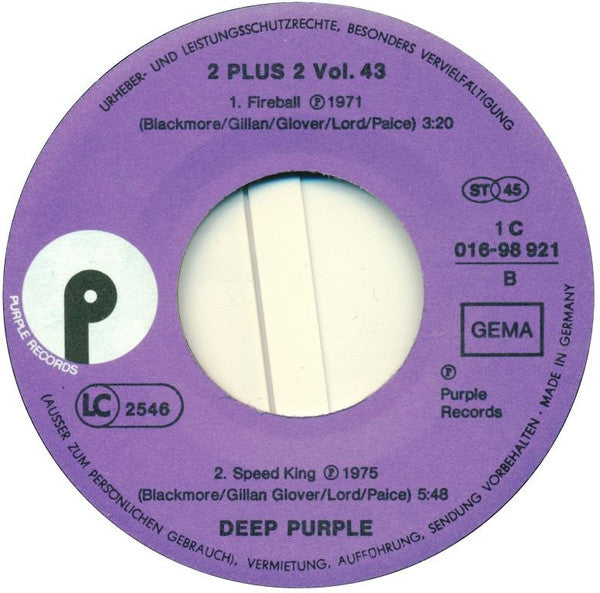Deep Purple -Black Night / Strange Kind Of Woman / Fireball / Speed King