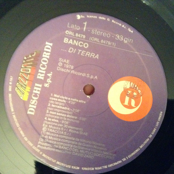 Banco* - ...Di Terra