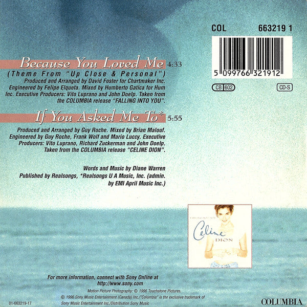 Celine Dion* - Because You Loved Me (Theme From "Up Close &amp; Personal")