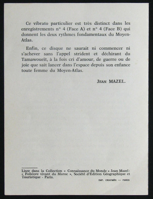 Various / Jean Mazel -Rythmes Et Poésie Du Moyen-Atlas