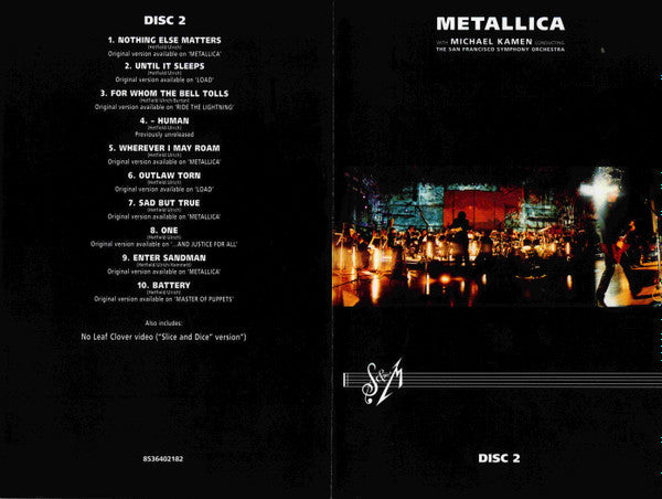 Metallica With Michael Kamen Conducting The San Francisco Symphony Orchestra* -S&M