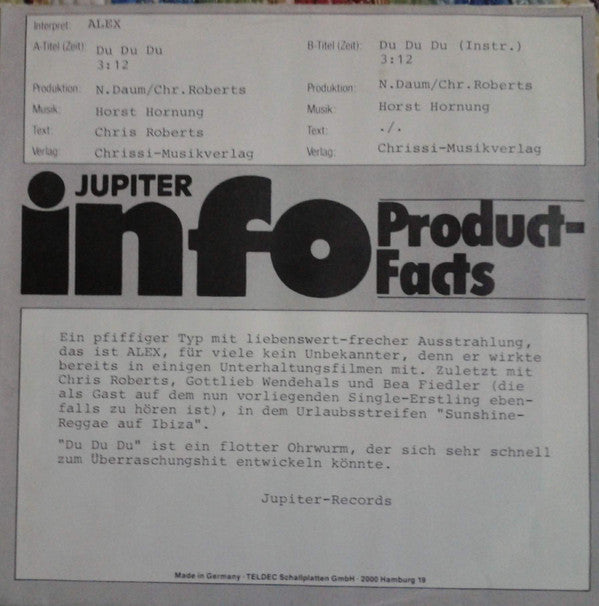 Alex (207) -Du Du Du (...Bist So Unbeschreiblich Weiblich)