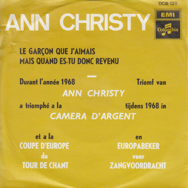Ann Christy -Le Garcon Que J'aimais