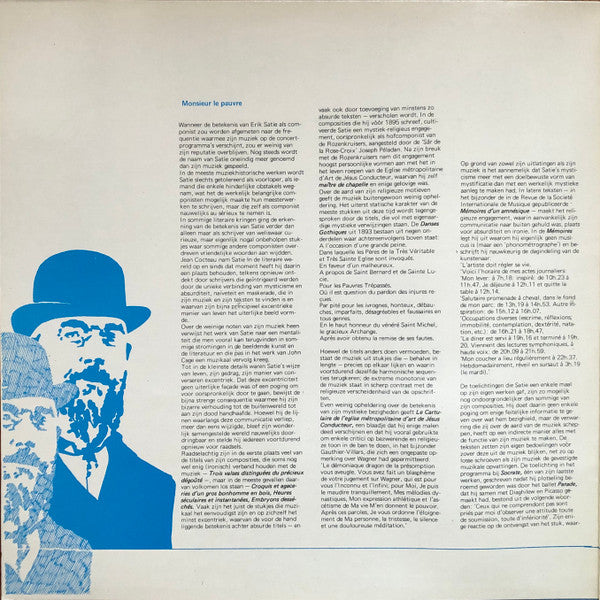 Erik Satie, Reinbert de Leeuw -Early Piano Works, Volume One