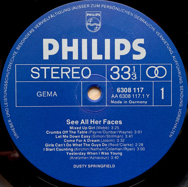 Dusty Springfield -See All Her Faces