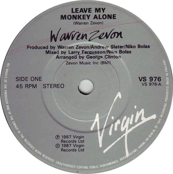 Warren Zevon -Leave My Monkey Alone