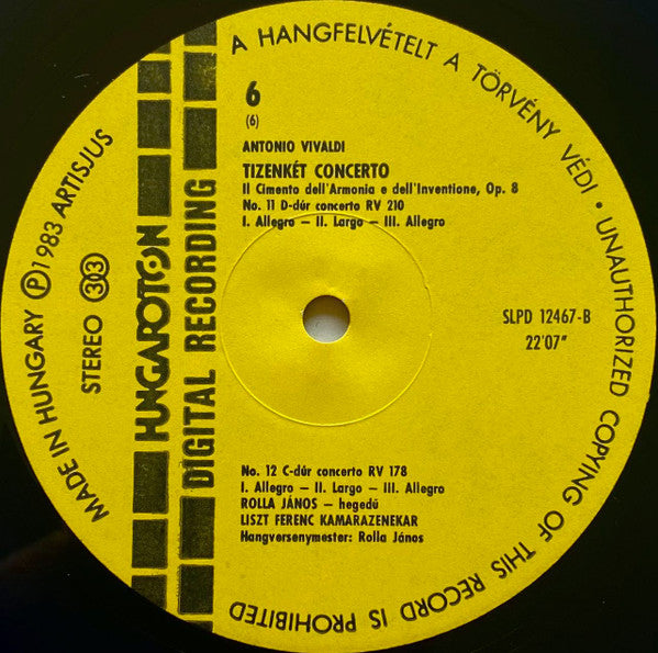 Vivaldi* - Liszt Ferenc Chamber Orchestra, János Rolla - 12 Concerti Op.8 - Il Cimento Dell' Armonia E Dell' Inventione Including "The Four Seasons"