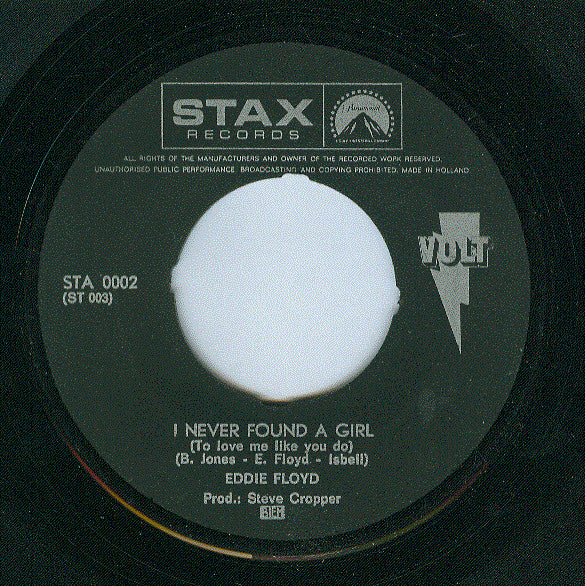 Eddie Floyd -I've Never Found A Girl (To Love Me Like You Do) / I'm Just The Kind Of Fool