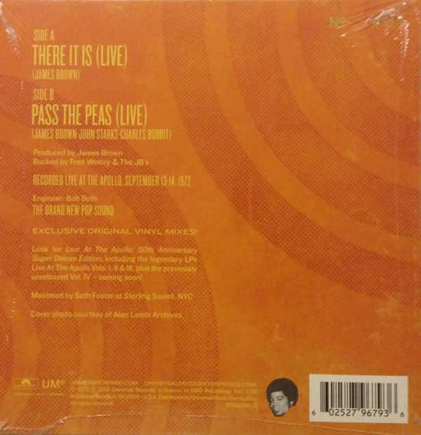 James Brown Featuring Fred Wesley &amp; The JB's - There It Is (Live) B/W Pass The Peas (Live)