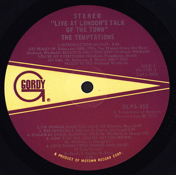 The Temptations -Live At London's Talk Of The Town