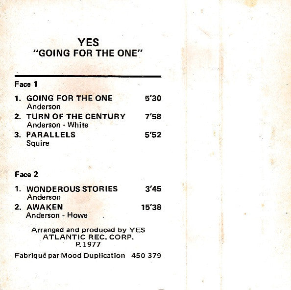 Yes -Going For The One