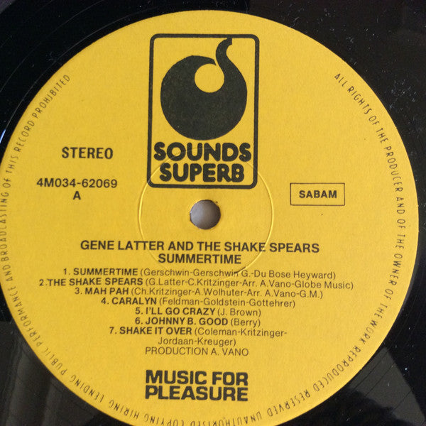 Gene Latter And The Shake Spears -Summertime