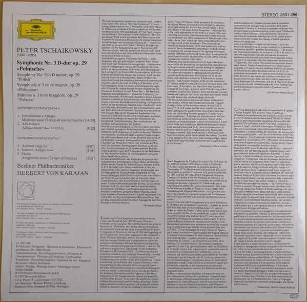 Tschaikowsky* / Herbert Von Karajan / Berliner Philharmoniker - Symphonie Nr. 3 »Polnische« - »Polish«