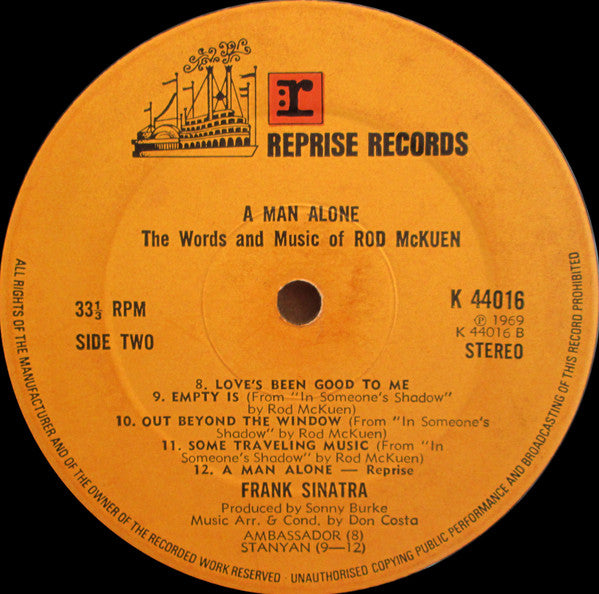 Sinatra* -A Man Alone (The Words & Music Of McKuen)