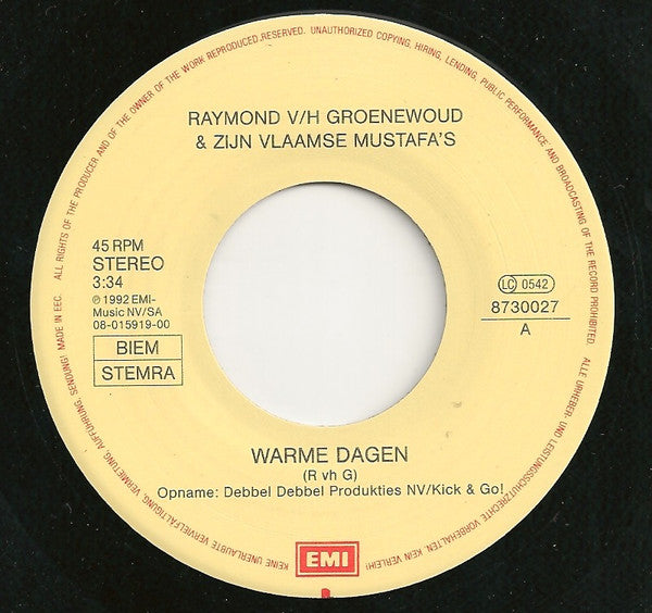 Raymond Van Het Groenewoud & Zijn Vlaamse Mustafa's -Warme Dagen