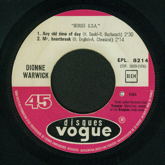 Dionne Warwick -Any Old Time Of Day