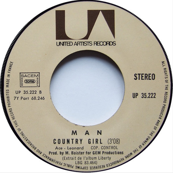 Man -Daughter Of The Fireplace / Country Girl