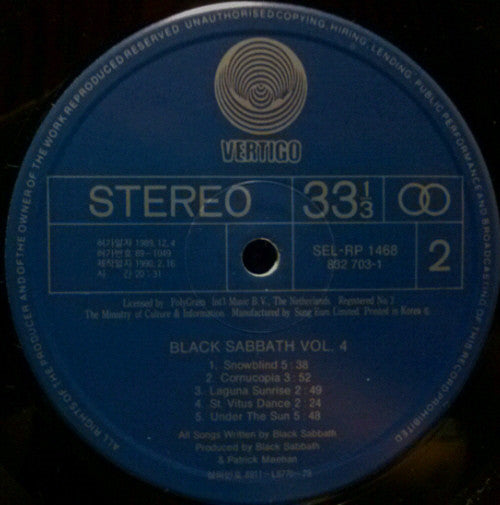 Black Sabbath -Black Sabbath Vol 4