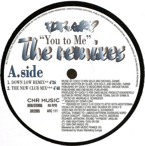Flip Da Scrip - You To Me - The Remixes