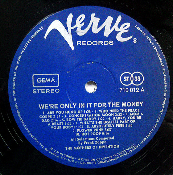 The Mothers Of Invention* -We're Only In It For The Money