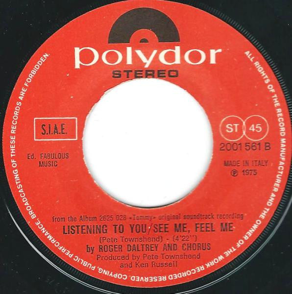 Pete Townshend / Roger Daltrey -Overture / Listening To You / See Me, Feel Me