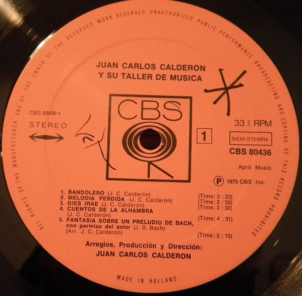 Juan Carlos Calderón Y Su Taller De Música -Juan Carlos Calderón Y Su Taller De Música