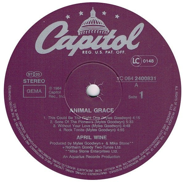 April Wine -Animal Grace