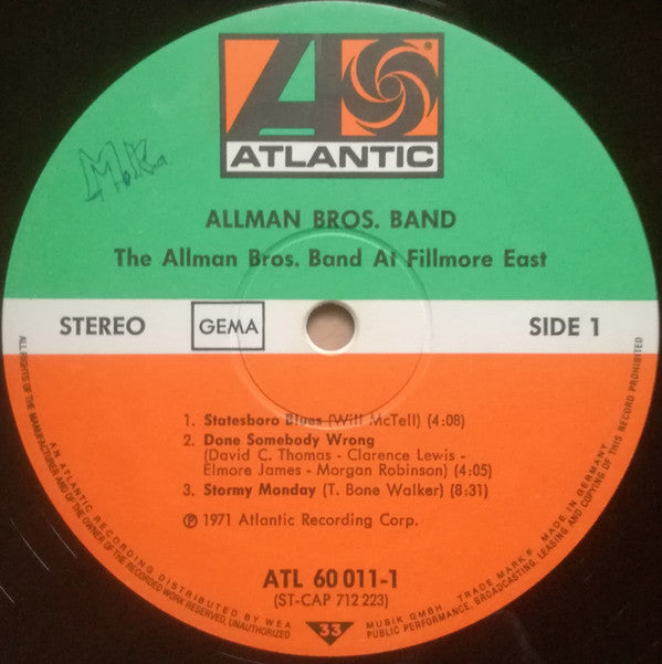 The Allman Brothers Band -The Allman Brothers Band At Fillmore East