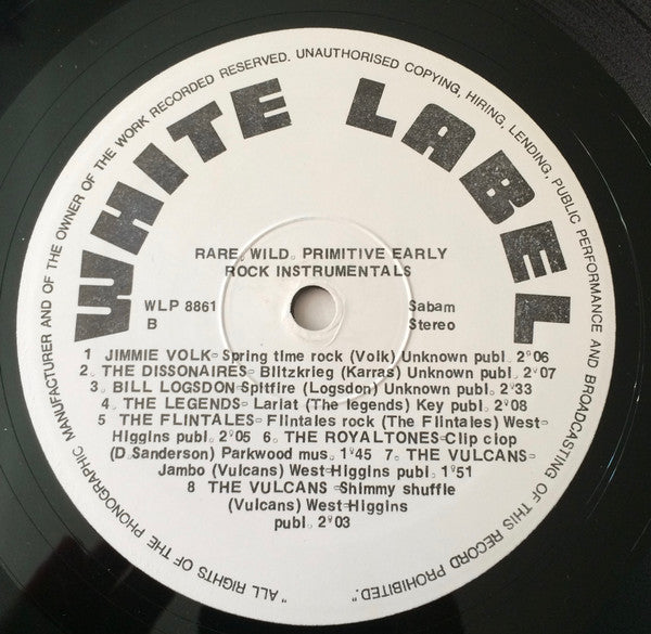 Various - Rare Wild Primitive Early Rock Instrumentals