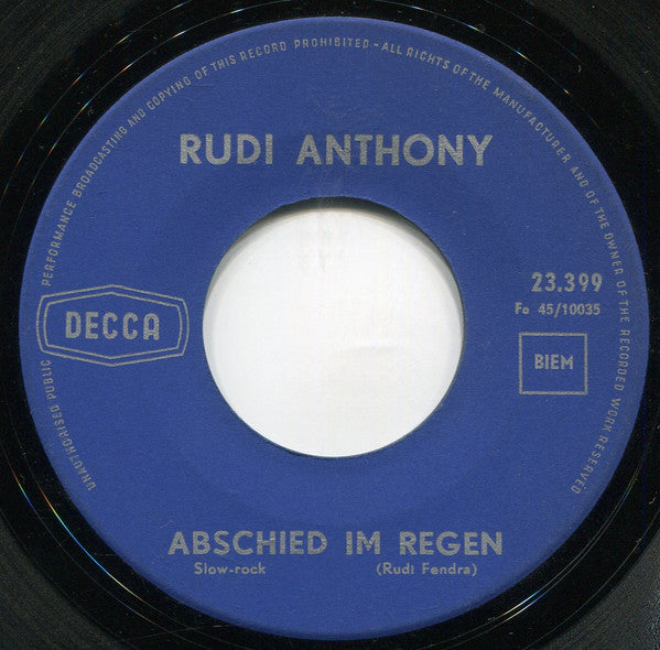 Rudi Anthony -Abschied Im Regen / Vorbei...