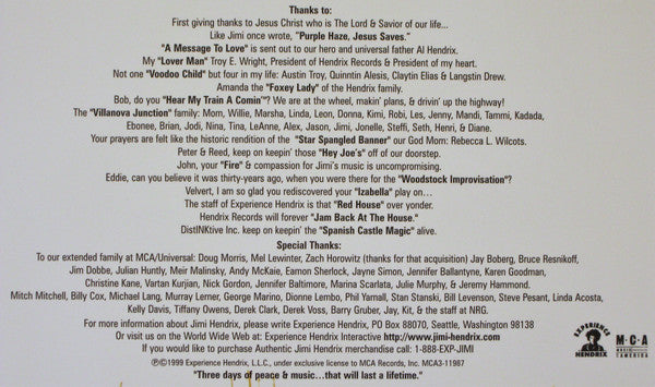 Jimi Hendrix - Live At Woodstock