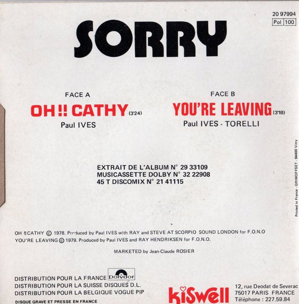 Sorry (2) -Oh!! Cathy / You're Leaving