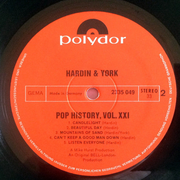 Hardin & York -Pop History Vol 21