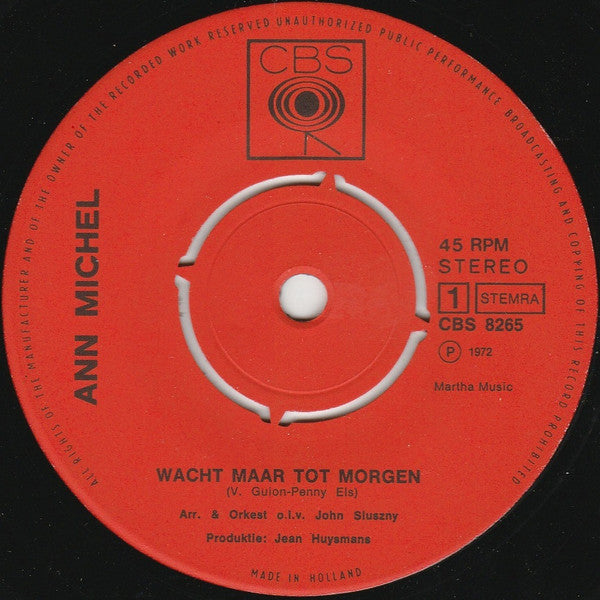 Ann Michel - Wacht Maar Tot Morgen