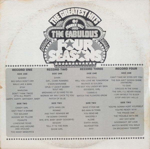 Frankie Valli And The Four Seasons* -The Greatest Hits Of Frankie Valli And The Fabulous Four Seasons