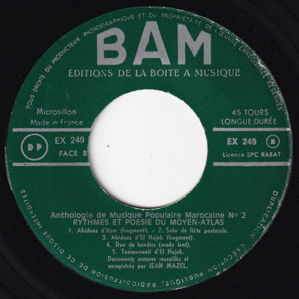 Various / Jean Mazel - Rythmes Et Poésie Du Moyen-Atlas