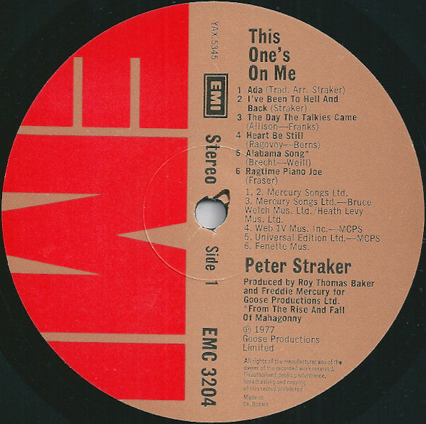 Peter Straker -This One's On Me