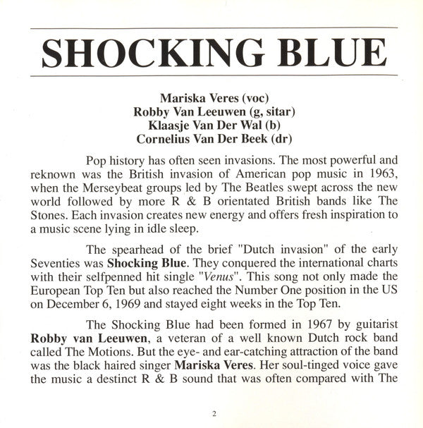 Shocking Blue -20 Greatest Hits