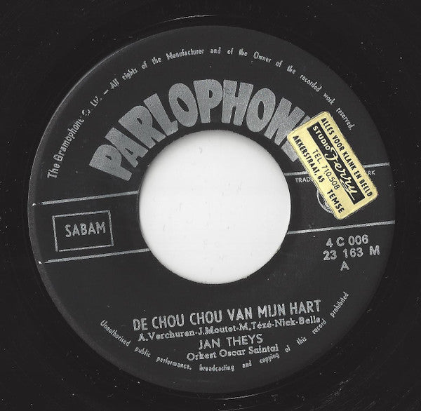 Jan Theys, Orkest Oscar Saintal* -De Chou Chou Van Mijn Hart