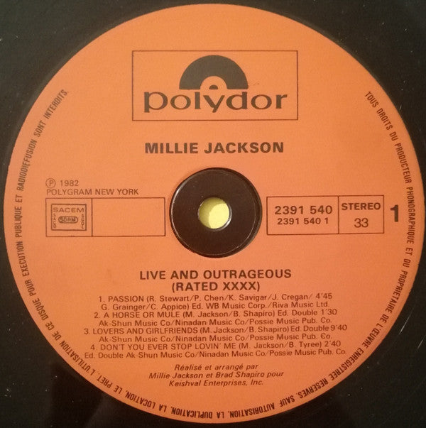 Millie Jackson -"Live And Outrageous" (Rated XXX)