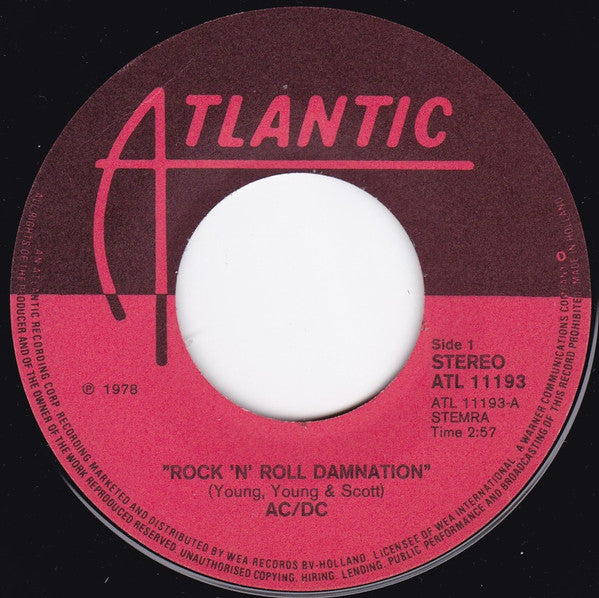 AC/DC -Rock 'N' Roll Damnation / Kicked In The Teeth