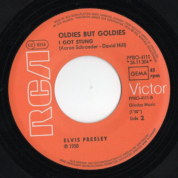 Elvis Presley -Heartbreak Hotel / I Got Stung