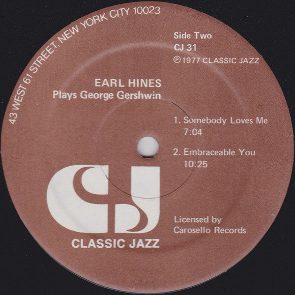 Earl Hines - Earl Hines Plays George Gershwin