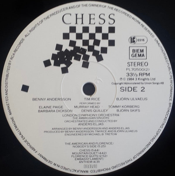 Benny Andersson, Tim Rice, Björn Ulvaeus -Chess