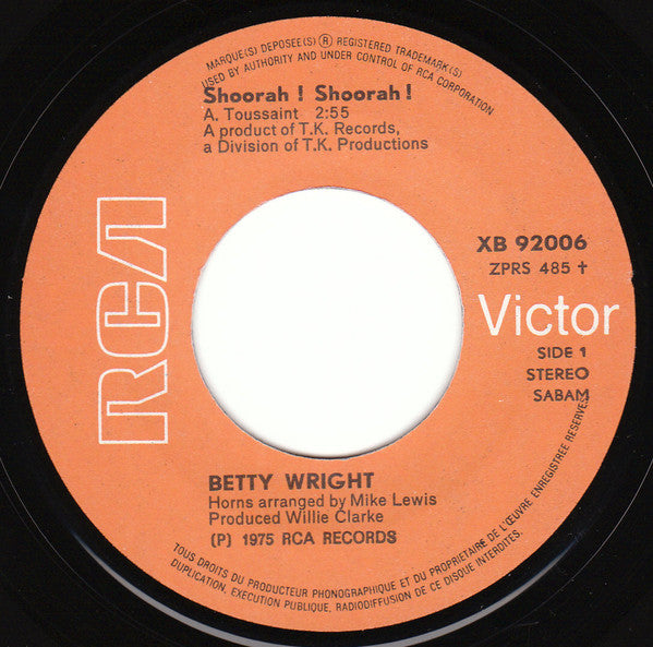 Betty Wright -Shoorah! Shoorah! / Tonight Is The Night